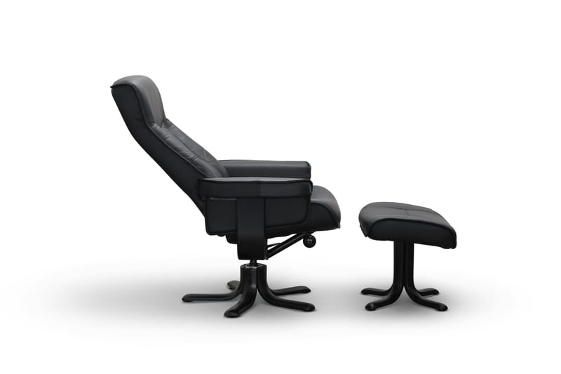 Tateo Nojatuoli Nahkaa - Musta - Huonekalut - Tuoli & nojatuoli - Nojatuoli & lepotuoli - Mekanismituoli