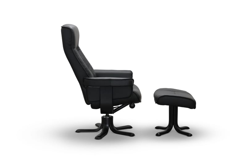 Tateo Nojatuoli Nahkaa - Musta - Huonekalut - Tuoli & nojatuoli - Nojatuoli & lepotuoli - Mekanismituoli