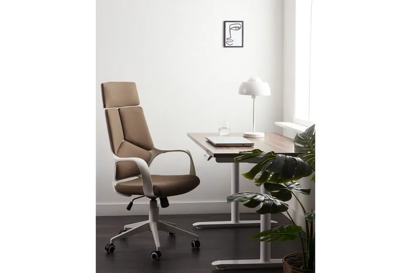 Toimistotuoli Delight Ruskea/Valkoinen - Ruskea/Valkoinen - Huonekalut - Tuoli & nojatuoli - Työtuolit