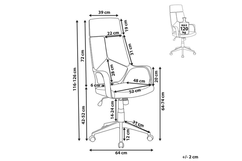 Toimistotuoli Delight Ruskea/Valkoinen - Ruskea/Valkoinen - Huonekalut - Tuoli & nojatuoli - Työtuolit