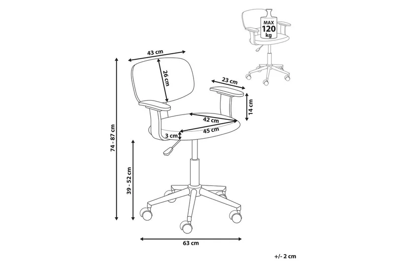 Toimistotuoli Gunnison - Tumma puu, harmaa - Huonekalut - Tuoli & nojatuoli - Työtuolit
