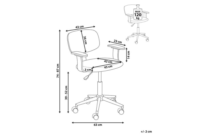 Toimistotuoli Gunnison - Tumma puu, harmaa - Huonekalut - Tuoli & nojatuoli - Työtuolit
