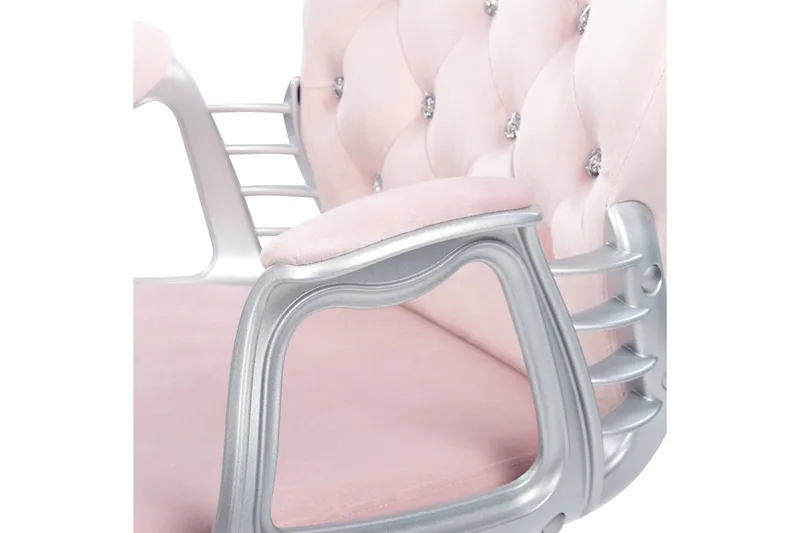 Toimistotuoli kristalleilla Princess Pastellinvaaleanpunainen/Hopea/Musta - Pastellinvaaleanpunainen/Hopea/Musta - Huonekalut - Tuoli & nojatuoli - Työtuolit