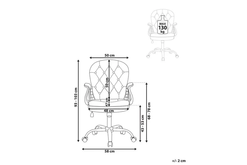Toimistotuoli kristalleilla Princess Rosa/musta/hopea - Rosa/musta/hopea - Huonekalut - Tuoli & nojatuoli - Työtuolit