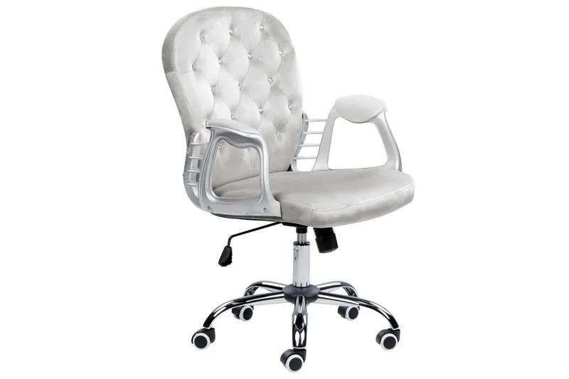 Toimistotuoli kristalleilla Princess Harmaa/hopea/musta - Harmaa/hopea/musta - Huonekalut - Tuoli & nojatuoli - Työtuolit