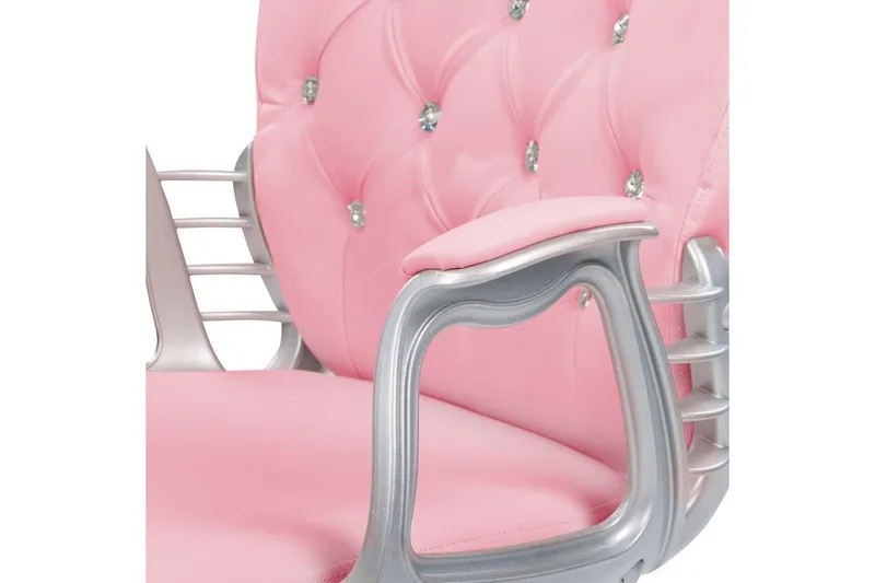 Toimistotuoli kristalleilla Princess Rosa/musta/hopea - Rosa/musta/hopea - Huonekalut - Tuoli & nojatuoli - Työtuolit