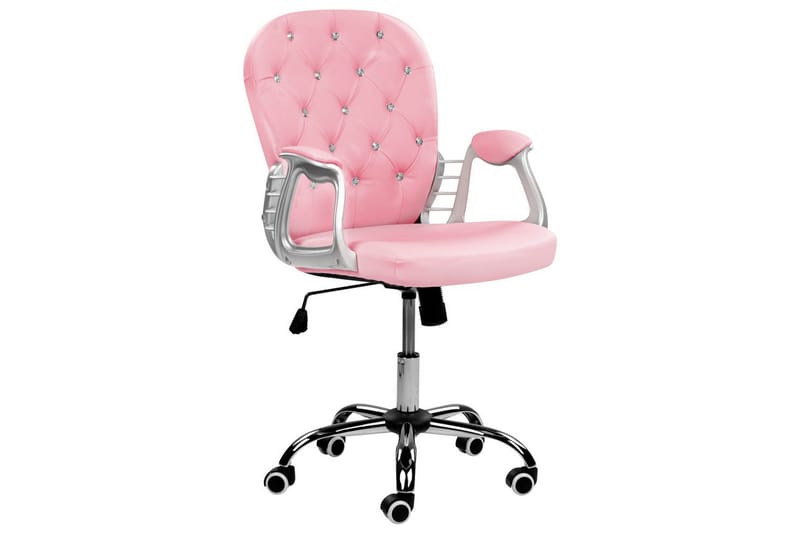 Toimistotuoli kristalleilla Princess Rosa/musta/hopea - Rosa/musta/hopea - Huonekalut - Tuoli & nojatuoli - Työtuolit