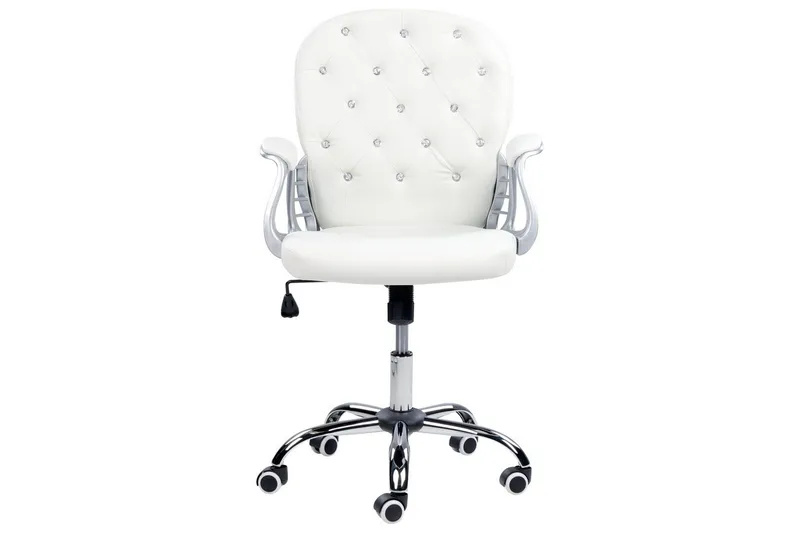 Toimistotuoli kristalleilla Princess Valkoinen/musta/hopea - Valkoinen/musta/hopea - Huonekalut - Tuoli & nojatuoli - Työtuolit