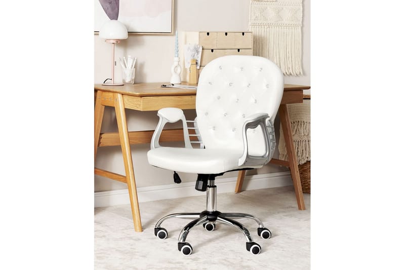 Toimistotuoli kristalleilla Princess Valkoinen/musta/hopea - Valkoinen/musta/hopea - Huonekalut - Tuoli & nojatuoli - Työtuolit