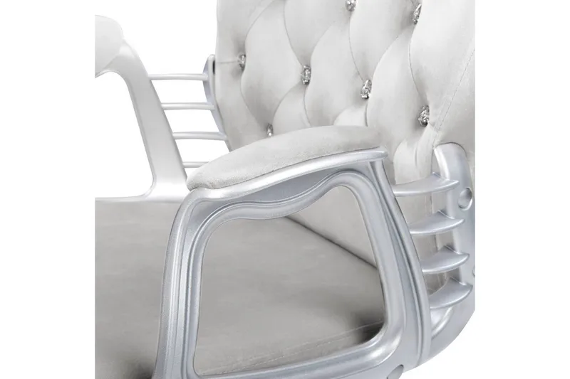 Toimistotuoli kristalleilla Princess Harmaa/hopea/musta - Harmaa/hopea/musta - Huonekalut - Tuoli & nojatuoli - Työtuolit