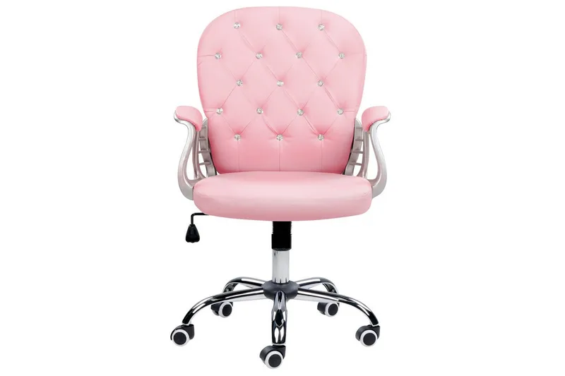 Toimistotuoli kristalleilla Princess Rosa/musta/hopea - Rosa/musta/hopea - Huonekalut - Tuoli & nojatuoli - Työtuolit