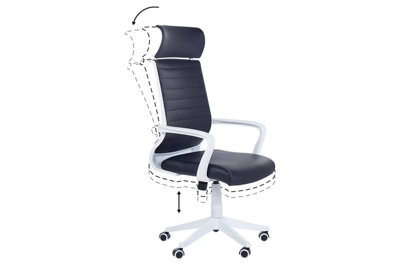 Toimistotuoli Leader Musta/Valkoinen - Musta/Valkoinen - Huonekalut - Tuoli & nojatuoli - Työtuolit