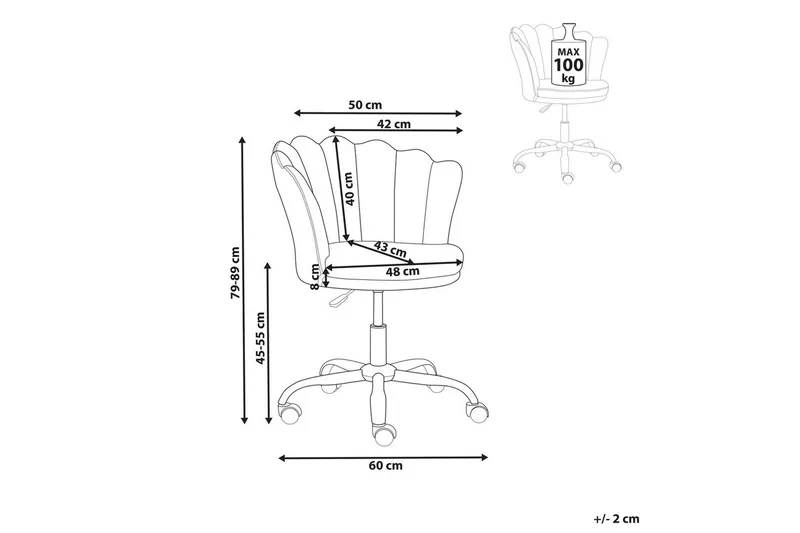 Toimistotuoli Monticello Rosa/kulta/musta - Rosa/kulta/musta - Huonekalut - Tuoli & nojatuoli - Työtuolit