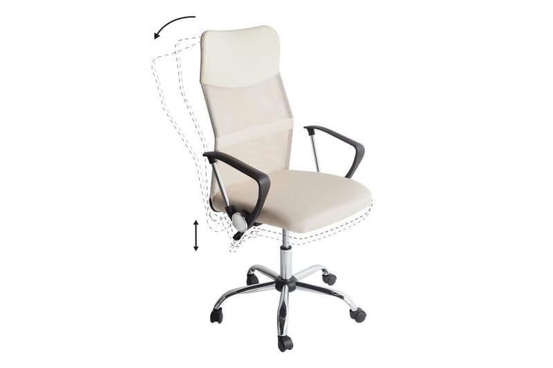 Toimistotuoli Suunnittelu Beige/Musta/Hopea - Beige/Musta/Hopea - Huonekalut - Tuoli & nojatuoli - Työtuolit