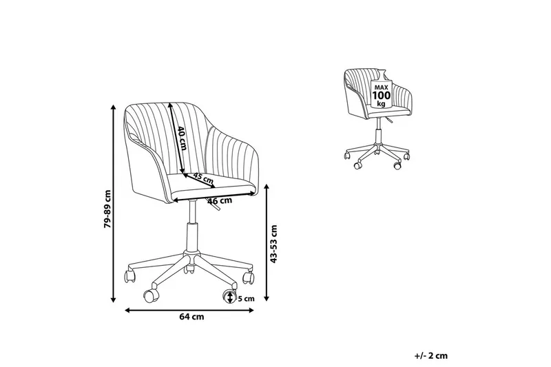 Toimistotuoli Venice Vaaleanpunainen/Musta - Vaaleanpunainen/Musta - Huonekalut - Tuoli & nojatuoli - Työtuolit