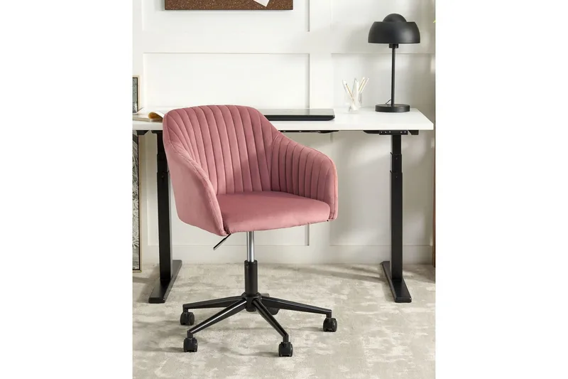 Toimistotuoli Venice Vaaleanpunainen/Musta - Vaaleanpunainen/Musta - Huonekalut - Tuoli & nojatuoli - Työtuolit