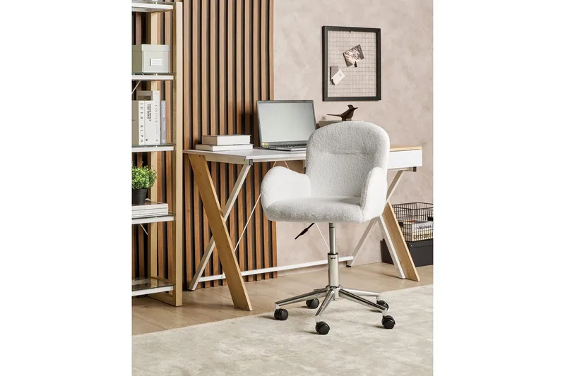 Toimistotuoli Priddy Valkoinen/hopea - Valkoinen/hopea - Huonekalut - Tuoli & nojatuoli - Työtuolit