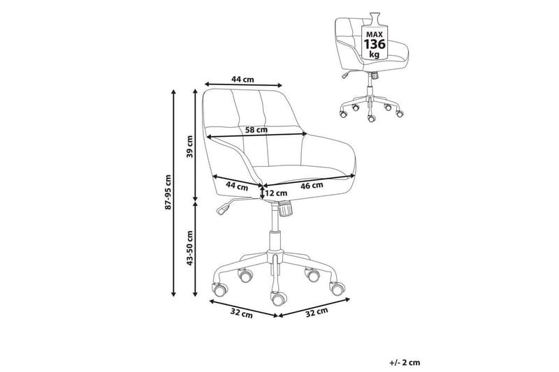 Toimistotuoli Palmdale Beige/musta/kulta - Beige/musta/kulta - Huonekalut - Tuoli & nojatuoli - Työtuolit