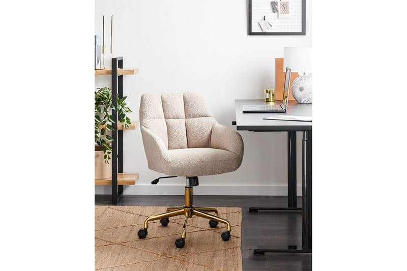 Toimistotuoli Palmdale Beige/musta/kulta - Beige/musta/kulta - Huonekalut - Tuoli & nojatuoli - Työtuolit