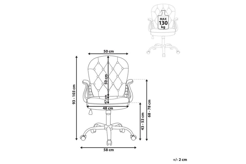 Toimistotuoli Princess - Beige, Hopea, Musta - Huonekalut - Tuoli & nojatuoli - Työtuolit