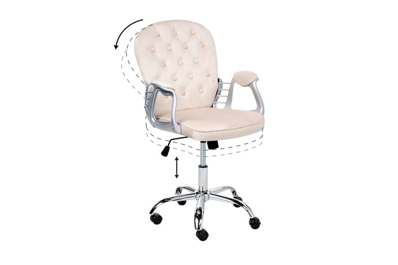 Toimistotuoli Princess - Beige, Hopea, Musta - Huonekalut - Tuoli & nojatuoli - Työtuolit