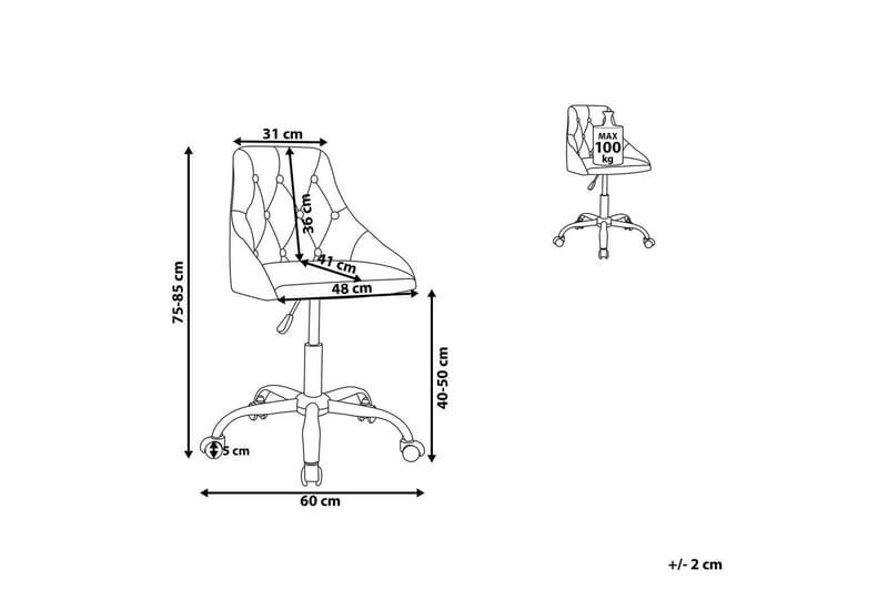 Toimistotuoli Parrish Rosa/musta/hopea - Rosa/musta/hopea - Huonekalut - Tuoli & nojatuoli - Työtuolit