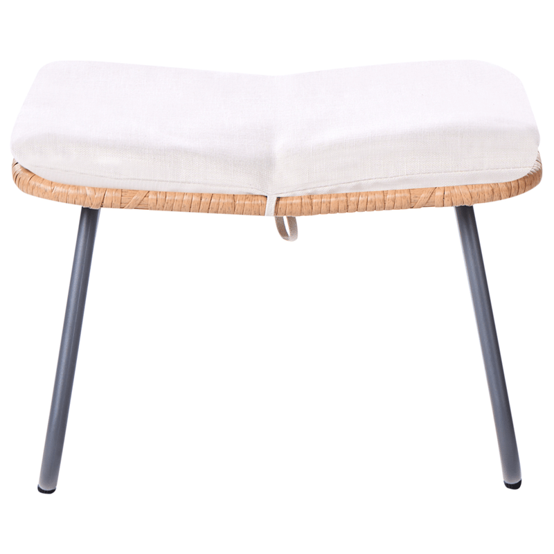 Tuoli ulos Mestre jalkarahilla polyrottinki - luonnonvärinen/musta/beige - Puutarhakalusteet - Puutarhatuoli - Ulkotilan nojatuolit