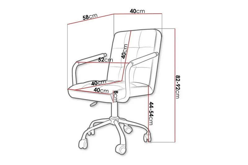 Kintore Kontorsstol Black - Huonekalut - Tuoli & nojatuoli - Työtuolit