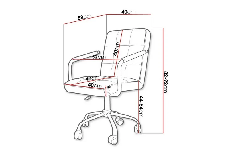Kintore Kontorsstol White - Huonekalut - Tuoli & nojatuoli - Työtuolit