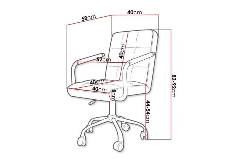 Kintore Kontorsstol White - Huonekalut - Tuoli & nojatuoli - Työtuolit