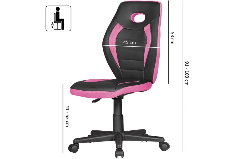 Kirjoituspöydän tuoli Middlebrooks Lasten - Roosa - Huonekalut - Lasten kalusteet - Lasten tuoli & juniorituoli - Työtuoli lapselle