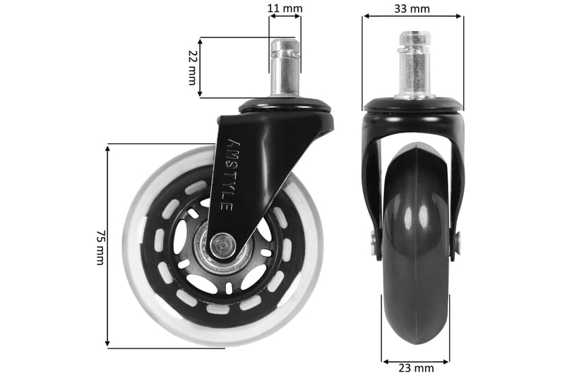 Pyörä Lahrman työtuoliin 5-pak - Läpinäkyvä - Huonekalut - Tuoli & nojatuoli - Työtuolit