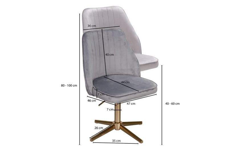 Toimistotuoli Clanton - Harmaa/Kulta - Huonekalut - Tuoli & nojatuoli - Työtuolit