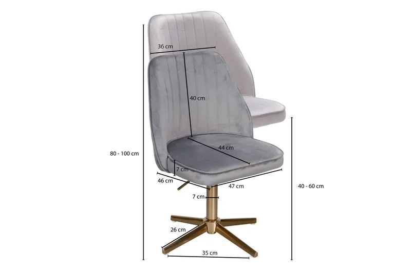 Toimistotuoli Clanton - Harmaa/Kulta - Huonekalut - Tuoli & nojatuoli - Työtuolit