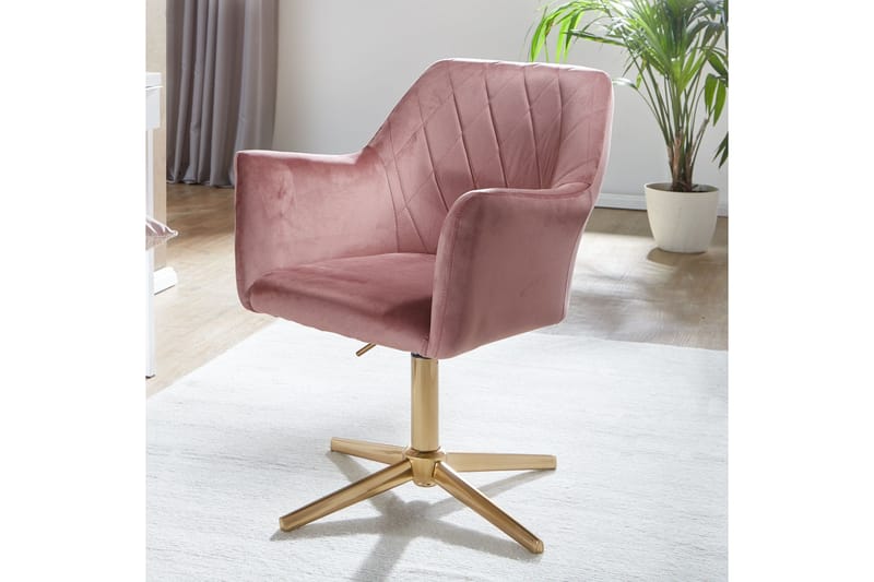 Toimistotuoli Clanton käsinojilla - Vaaleanpunainen/Kulta - Huonekalut - Tuoli & nojatuoli - Työtuolit
