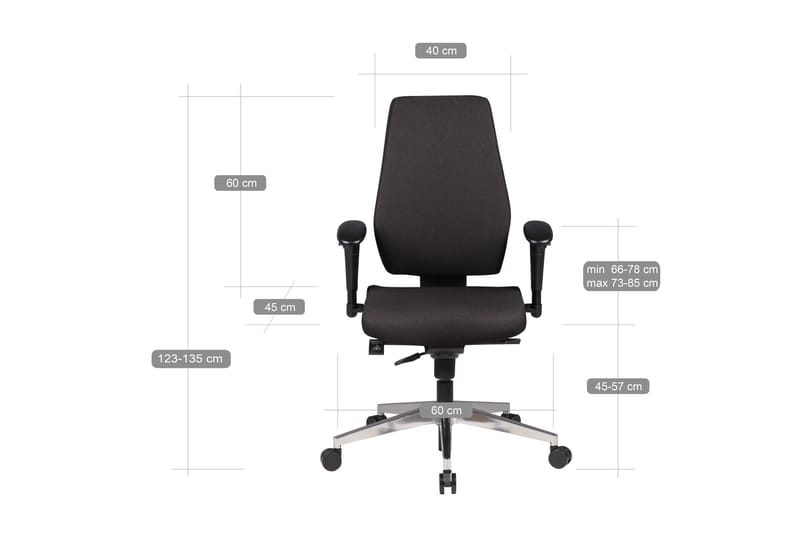 Työtuoli Spenborough - Musta - Huonekalut - Tuoli & nojatuoli - Työtuolit