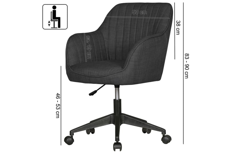 Työtuoli Phalyn - Musta - Huonekalut - Tuoli & nojatuoli - Työtuolit