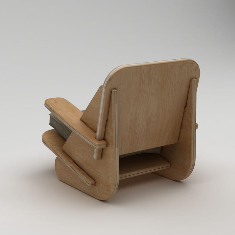 Vatira Korvatuoli - Luonnonpuu ja khaki - Huonekalut - Tuoli & nojatuoli - Nojatuoli & lepotuoli