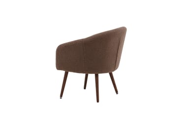 Wanda pyöreä nojatuoli bouclé-kankaalla ja metallijaloilla - Ruskea - Huonekalut - Tuoli & nojatuoli - Nojatuoli & lepotuoli