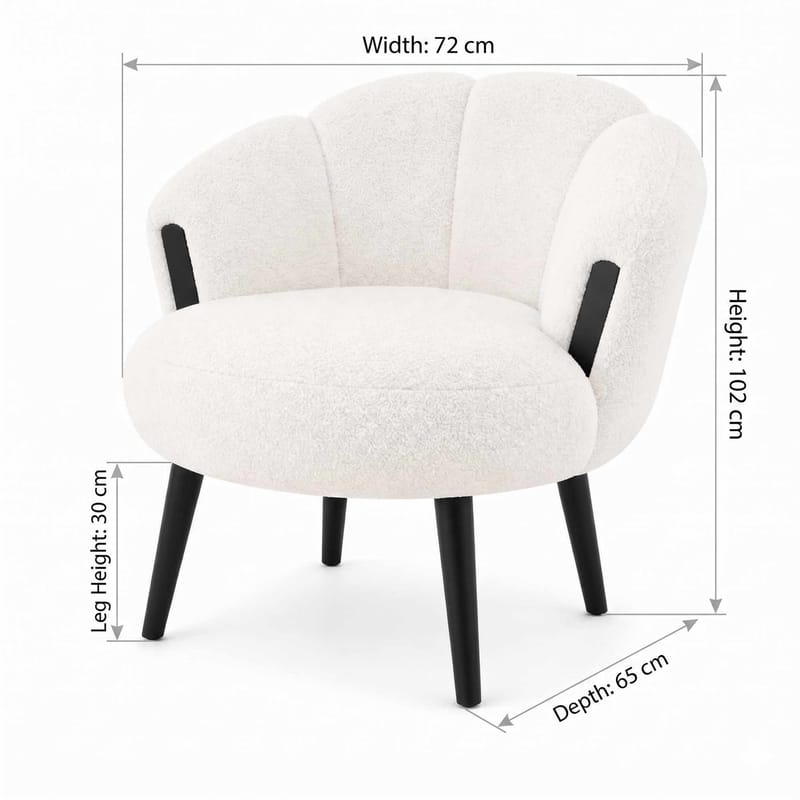Wing Chair -nojatuoli Atelier Del Sofa Star (72 x 102 x 65 cm) Valkoinen/musta - Huonekalut - Tuoli & nojatuoli - Nojatuoli & lepotuoli