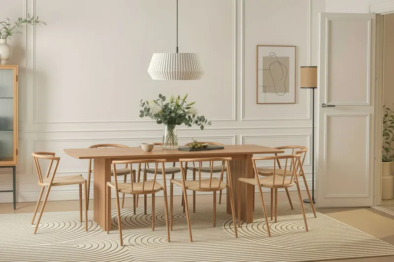 Winston-ruokapöydän tuoli - Beige / tammenväriset metallijalat - Huonekalut - Tuoli & nojatuoli - Ruokapöydän tuolit