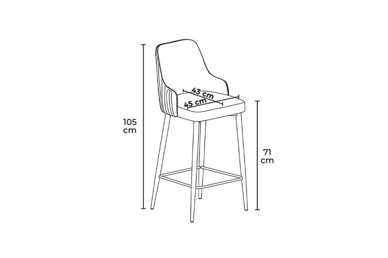 Ydra Baarituoli 105 cm - Beige/Musta - Huonekalut - Tuoli & nojatuoli - Baarituoli