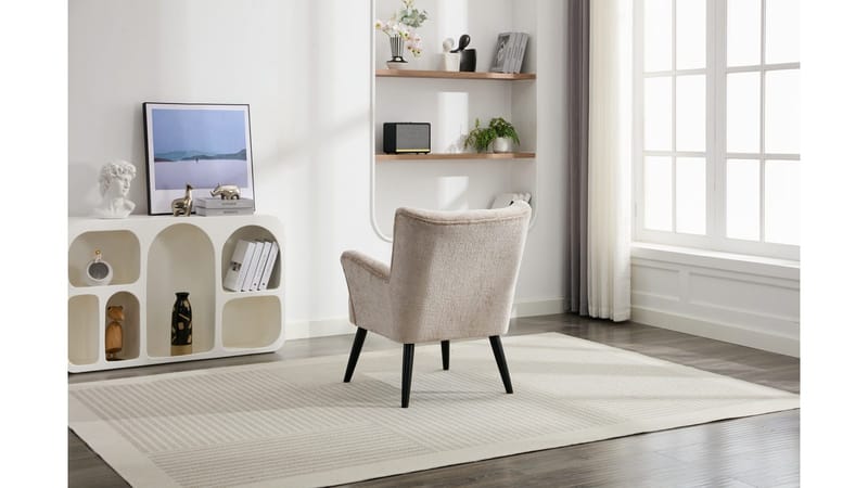 Zevani nojatuoli bouclé-kankaalla - Biscuit Cream - Huonekalut - Tuoli & nojatuoli - Nojatuoli & lepotuoli