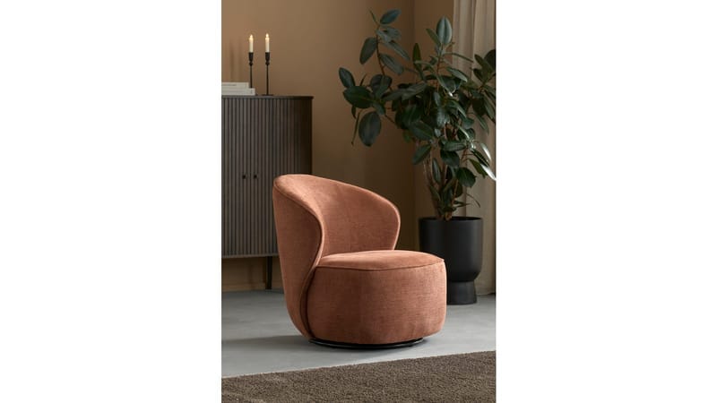 Zorevi-nojatuoli pyörivällä toiminnolla kankaalla - Ruosteenruskea - Huonekalut - Tuoli & nojatuoli - Nojatuoli & lepotuoli