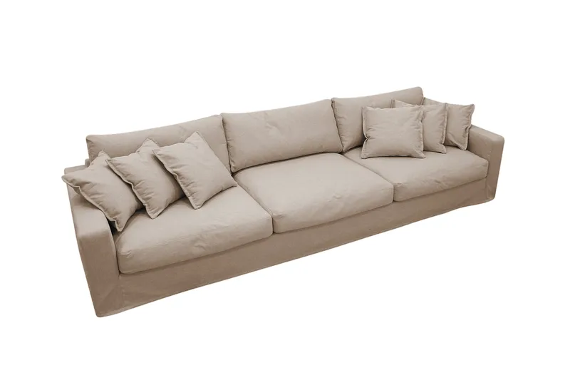 Valencia Extra Deep 5-istuttava sohva irrotettavalla ja pestävällä verhoilulla - Vaaleanruskea - Huonekalut - Sohva