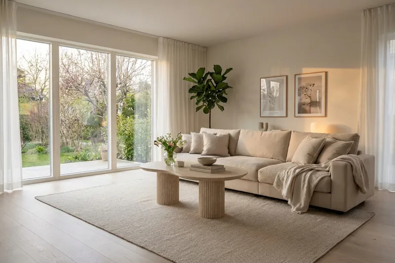 Valencia Extra Syvä 5-istuttava chenille-sohva - Beige - Huonekalut - Sohva