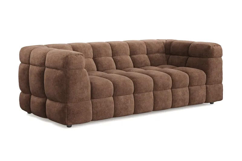 XS23-003 3 seater teddy fabric Andrarum Brown VALUE_MISSING_15377 - Huonekalut - Sohva - 3:n istuttava sohva