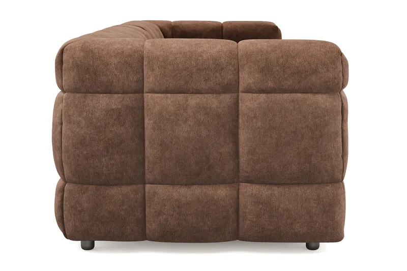 XS23-003 3.5 seater teddy fabric Andrarum Brown VALUE_MISSING_15384 - Huonekalut - Sohva - 4:n istuttava sohva
