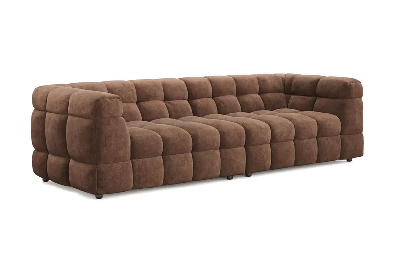 XS23-003 3.5 seater teddy fabric Andrarum Brown VALUE_MISSING_15384 - Huonekalut - Sohva - 4:n istuttava sohva