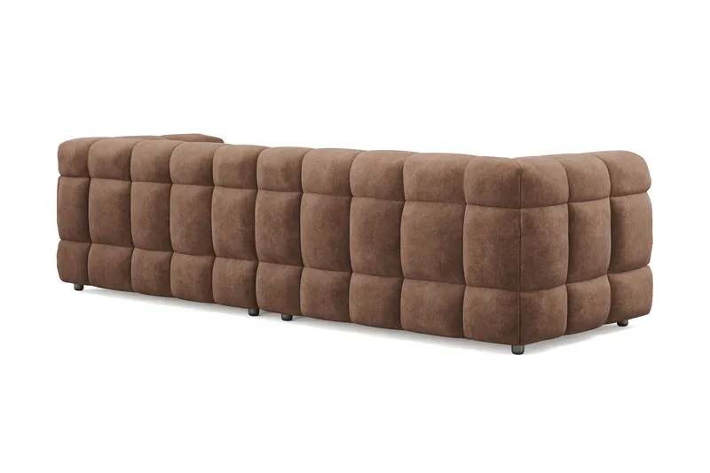 XS23-003 3.5 seater teddy fabric Andrarum Brown VALUE_MISSING_15384 - Huonekalut - Sohva - 4:n istuttava sohva